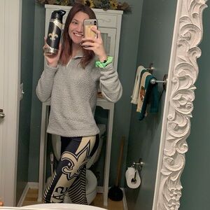 New Orleans Saints black and gold striped leggings S